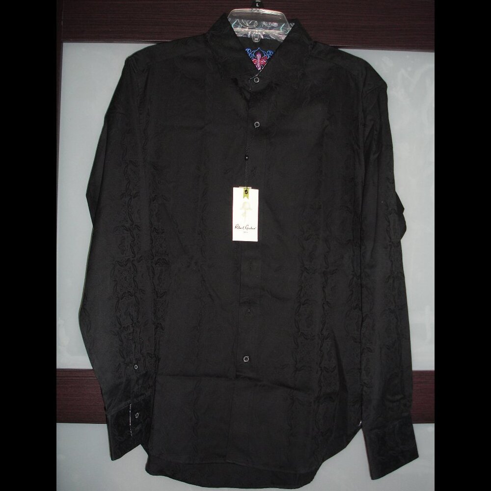 Robert Graham Black Paisley Long sleeve Classic Fit Shirt NWT